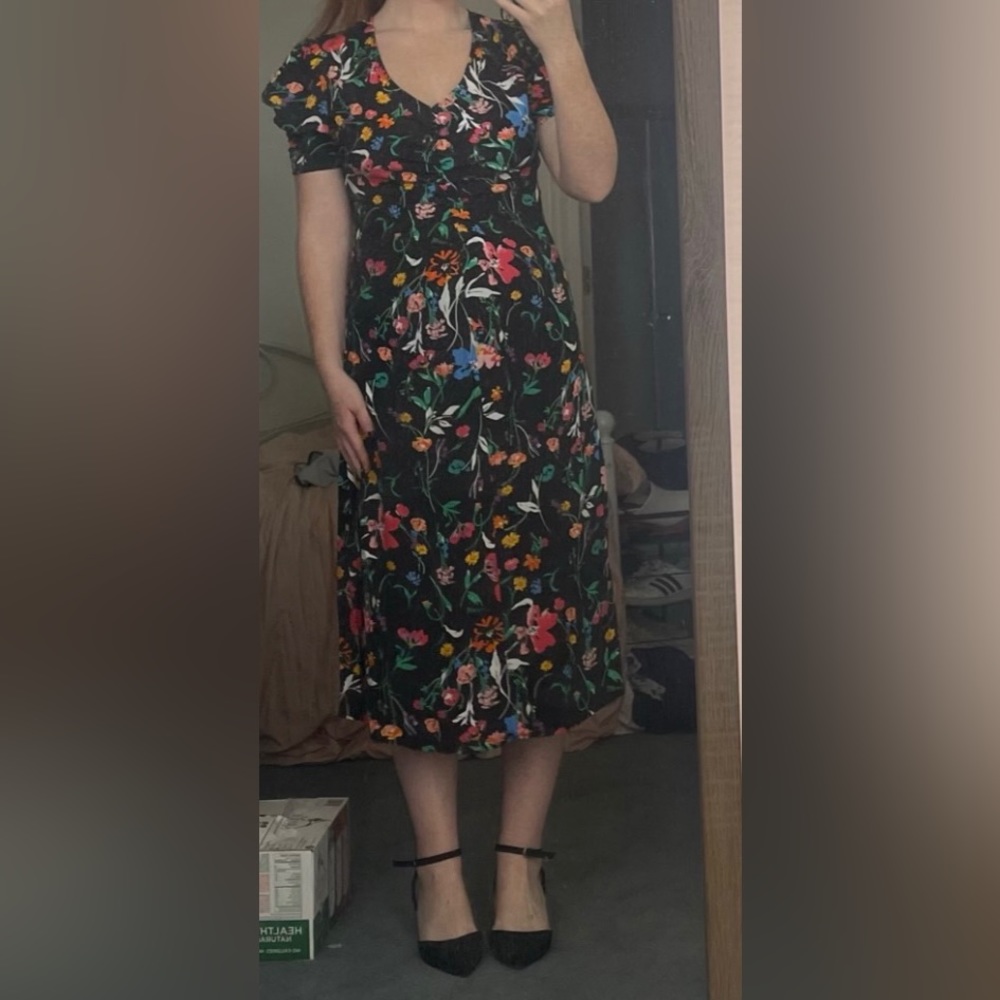 A New Day Floral Black Dress